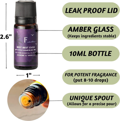 Sleep Essential Oils Set for Diffuser | Set of 6 Aromatherapy Oils for Better Sleep, Relaxation & Meditation | Lavender, Rosemary, Peppermint & Calming Blends | Self Care Gift for Her & Him