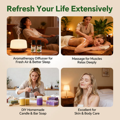 Essential Oils Set with Greeting Card, 100% Pure Essential Oil for Diffuser, Aromatherapy, Sleep, Massage & DIY, Gift Sets for Women